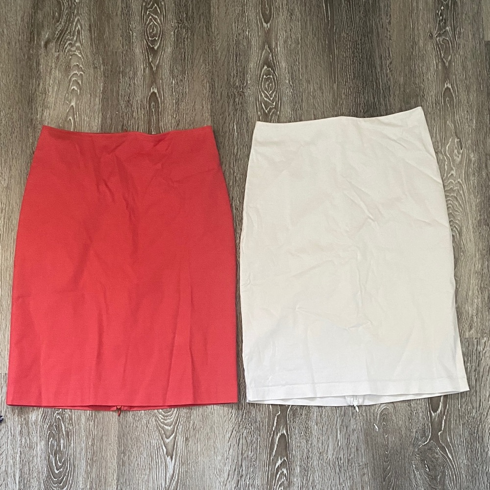 RW&CO. Coral and White Pencil Skirt Set